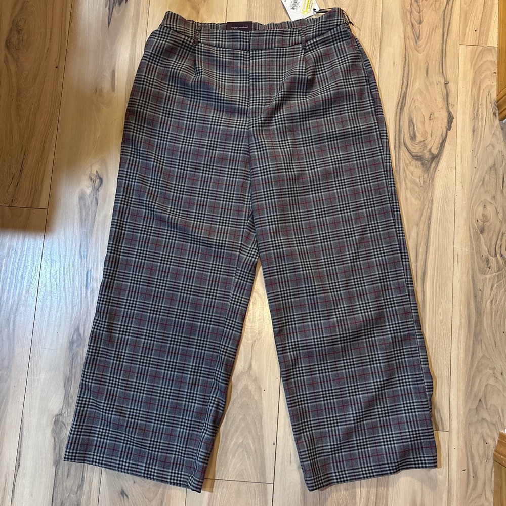 Ava‎ & Viv Women's Plaid Wide Leg Stretch Pants Size 17 New